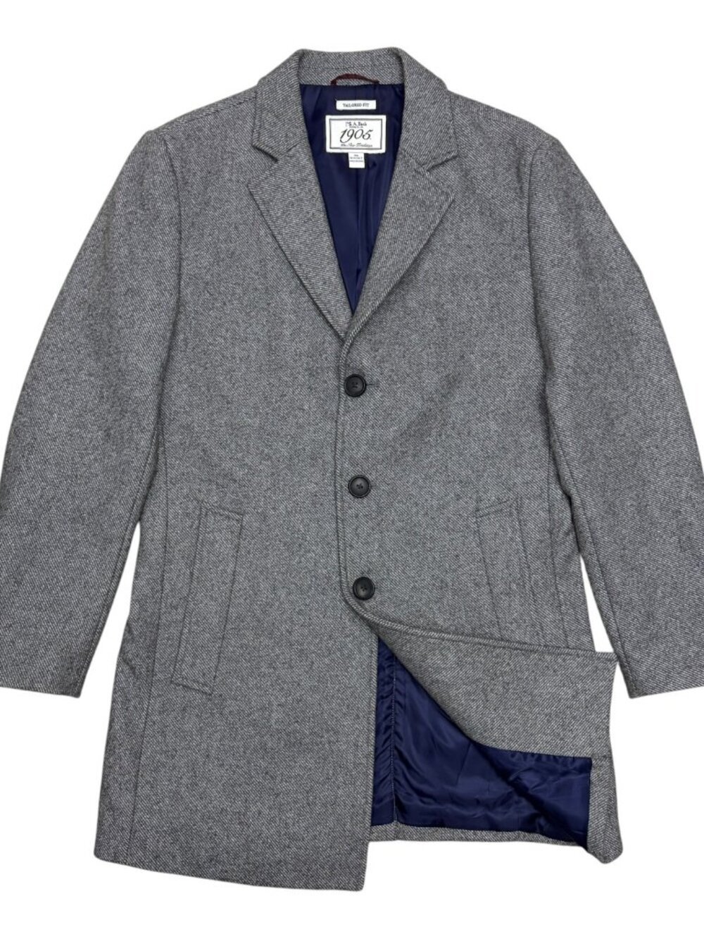 JOS A BANK Wool Pea Coat Luxury Business Casual Winter Trench Jacket Mens 38S